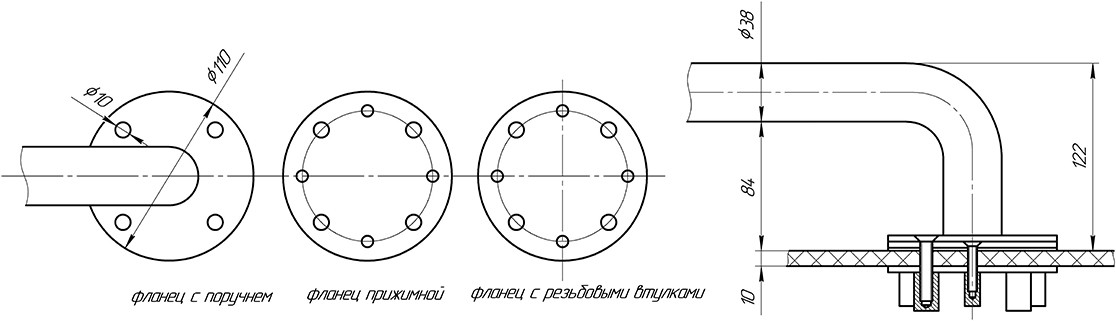 Закладная для крепления поручня (композит)